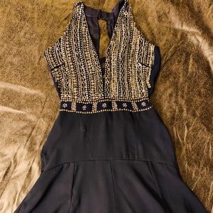 Navy blue mini party dress